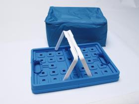 Foldingsboks 32L med kølerpose, blå / hvid