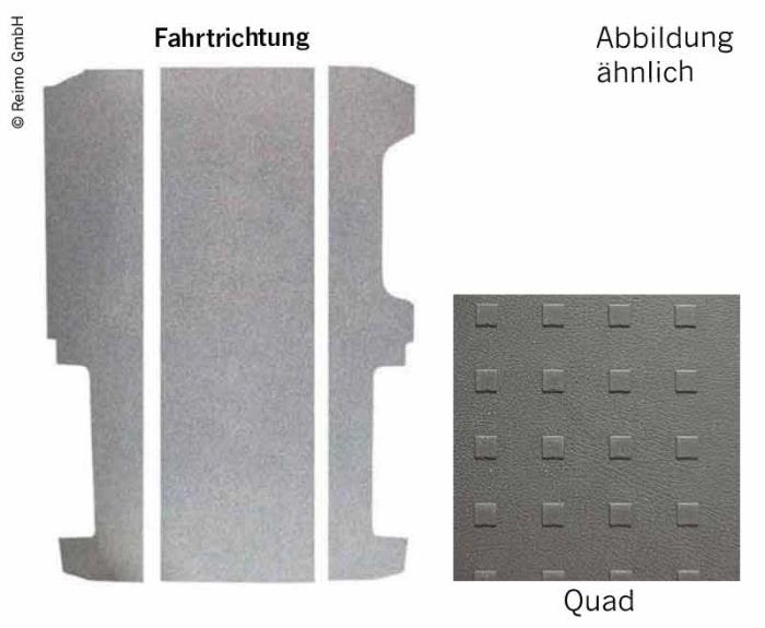 Bundplade VW T6 / T5 LR V3000 3-delt 997 mm Quad design højrestyret