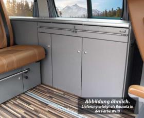 Møbelrække CityVan, højglans hvid, for VW T6 / 5 kort model