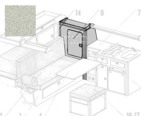 VW T3 garderobeskab Granitto design laminat, byggesæt