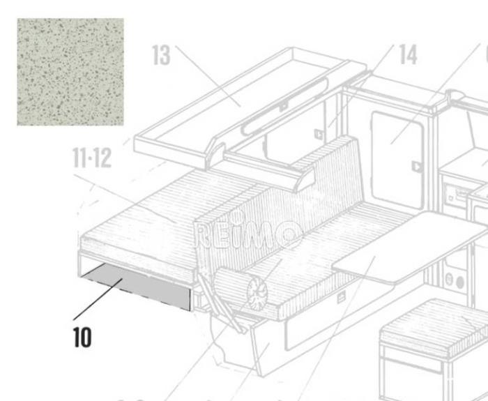 VW  T3 motorrums-opbevaringskasse Granitto laminat, samlesæt