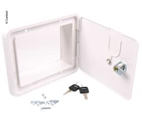 Service flap with lock, outer dimensions 193x165mm, white