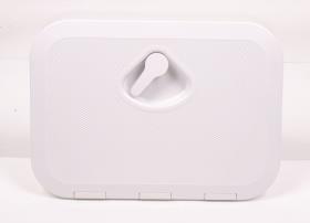 Revision flap with locking white, 1 locking bolt 375x270mm
