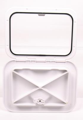 Revision flap with locking white, 2 locking bolts 440x315mm