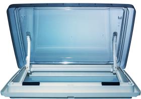 Tagdæksel Vision Star L pr. m. LED, 700x500mm, hvid, røget glas, dobbeltplisseret persienner