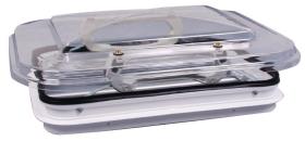 Roof hatch cover 35 x 50 cm in clear glass look with ventilation