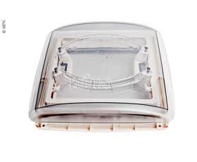 Tagdæksel 40x40cm Ramme: hvid Hætte: røget glas