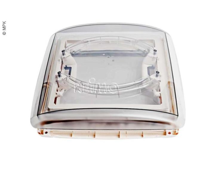 Tagdæksel 40x40cm Ramme: hvid Hætte: røget glas