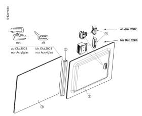 S3/4 window spare parts - lock with counterpart and screws