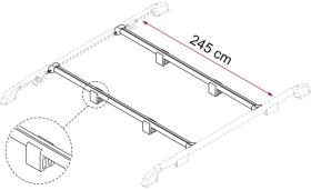 Fixing bar rail 240 cm 2 items