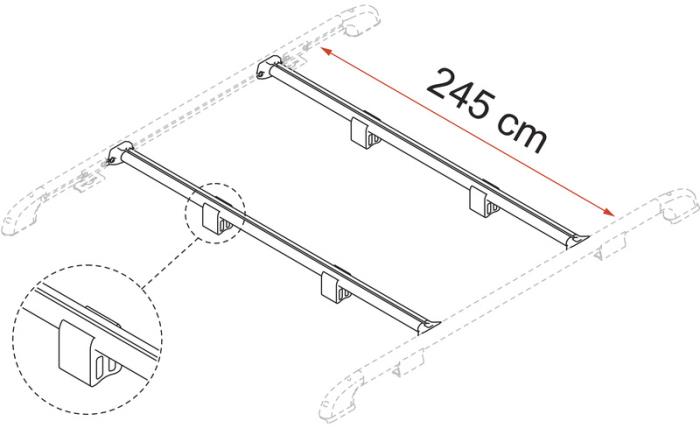 Crossbar til tagskinner 41100