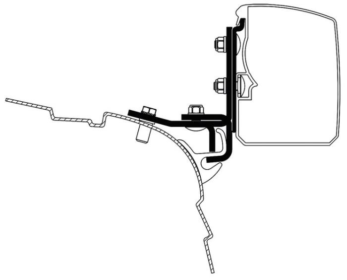 Thule markise 3200, adapter VW T5 / T6 Minivan Multi Rail LHD