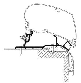 Adapter for Omnistor awning, Eriba Nova 2020, 425cm