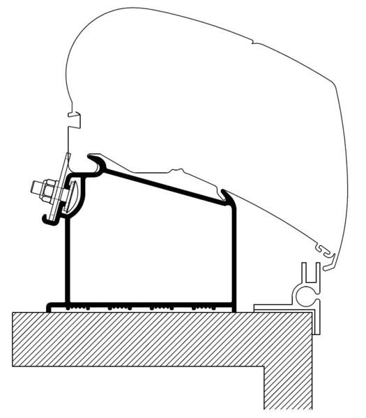 Markiseadapter Thule-Omnistor tagtelmarker 2,5 - 6m til Adria campingvogn