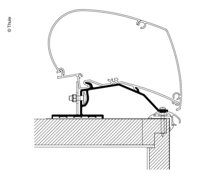 Adapter til Omnistor Markise, Caravan Tag adapter 3,00m