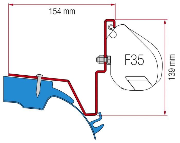 Fiamma adapter til F35, Westfalia Jules Verne Mercedes Vito