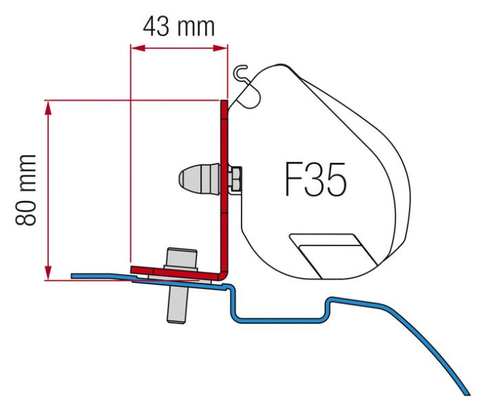 Fiamma adapter Nissan NV200 / Evalia til F35