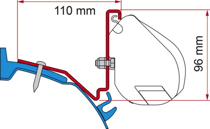 Fiamma Adapter Ford Custom Capland / Capfun til F35