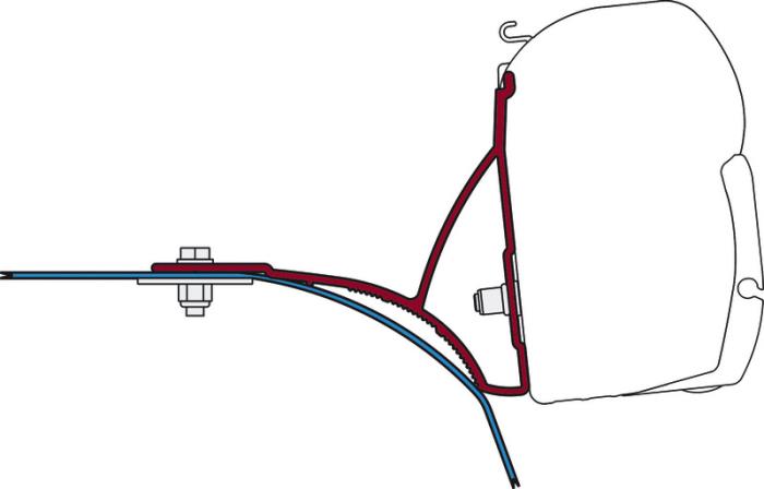 Fiamma markise F45 monteringssæt Fiat Ducato fra 06/2006 med tagstativ