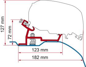 Adapter til Fiamma taggardiner F65, F65 S og F65 L fra 370 cm