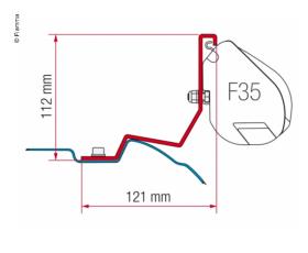 Monteringsadapter F35 Pro 270 cm med PrivacyRoom CS Light 280