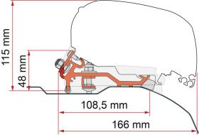 Fiamma F80S/F85L Flat Adapter Kit til H2 med højt tag - Sølv