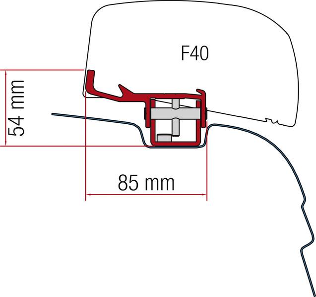 Monteringsadapter F40van til VW T5/T6 H1 / L1 uden C-skinne - UK-version