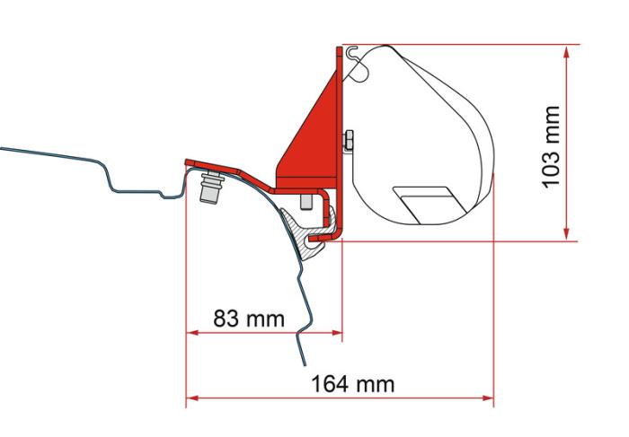 Monteringsadapter til F35 Pro VW T5/T6/T6/T6.1 Multirail Reimo