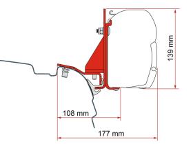 Multirail adapter - monteringsadapter til F45 VW T5/T6/T6.1 med Reimo Multirail