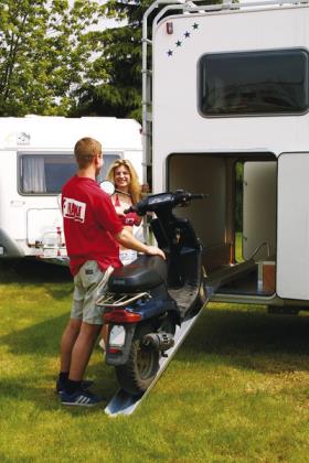Carry Moto motorbike and drive-on rail