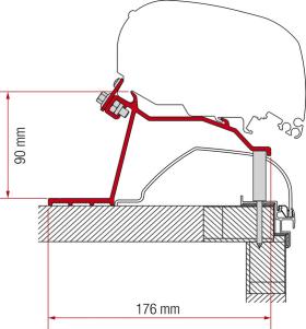 Fiamma forteltadapter F65L og F80S til hobbycaravan fra 2014