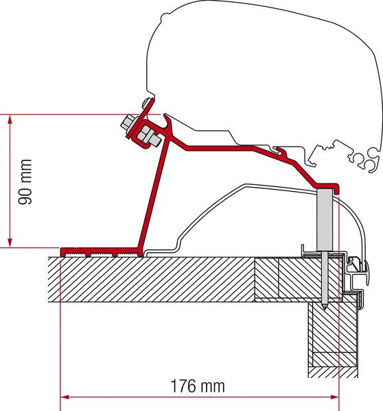 Fiamma forteltadapter F65L og F80S til hobbycaravan fra 2014