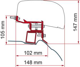 Adapter til tagmarkise F40van Mercedes V-klasse fra 2014