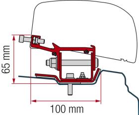 Adapter for roof awning F40van Renault Trafic from 2014 short wheelbase