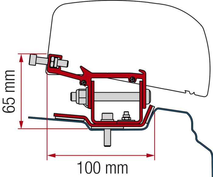 Adapter til tagmarkise F40van Renault Trafic fra 2014 kort akselafstand