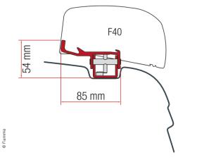 Monteringsadapter til F40Van VW T5 / T6, UK version