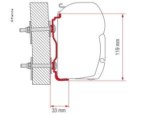 Awning adapter Hymer from 2016 F45 300cm