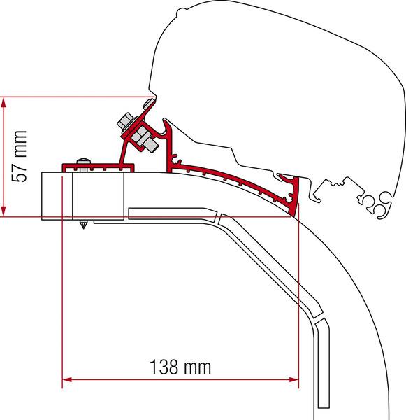 Adapter markise F65L og F80S Arca Mobilvetta