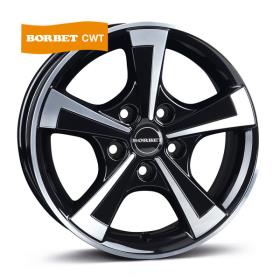 15 Alufelge CWT black polished glossy für Caravans oder Anhänger