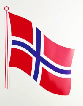 Flag sticker Norway pack of 2, 145 x 125 mm