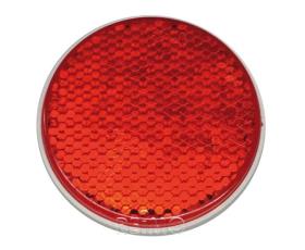 Reflector round 75mm red with screw fixing