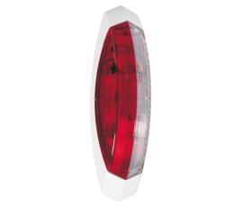 Outline marker light red/white, left white base plate, 122,2x39,2x28,6mm