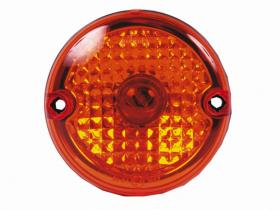 Flashing light clear glass optic