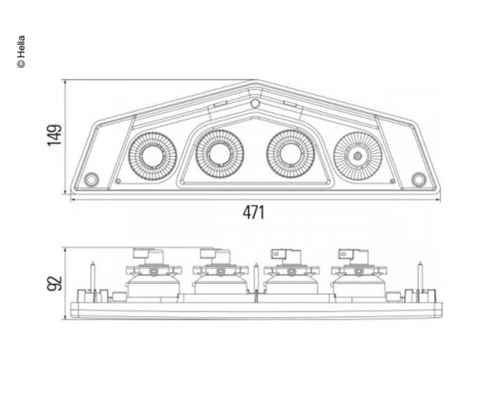 Hella baglygte forlod 12V Caraluna