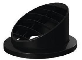 High air vent 30° for auxiliary heating. Airtronic D2, Ø50/60mm, black
