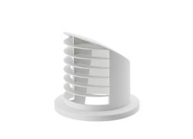 High air vents 90° for auxiliary heating. Airtronic D2, Ø50/60mm, white