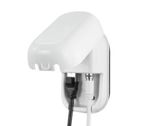 RJ45+F-Außensteckdo weiß