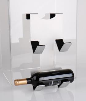 (Wine) bottle holder for hanging in window frame, aluminium