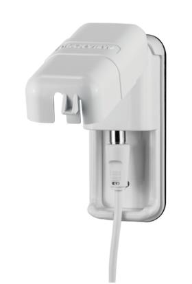 Ekstern bøsning med coax-bøsning, 3m coax-kabel, hvid
