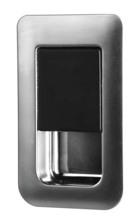 Door lock 36x59mm chrome brushed/black Door thickness 12-18mm